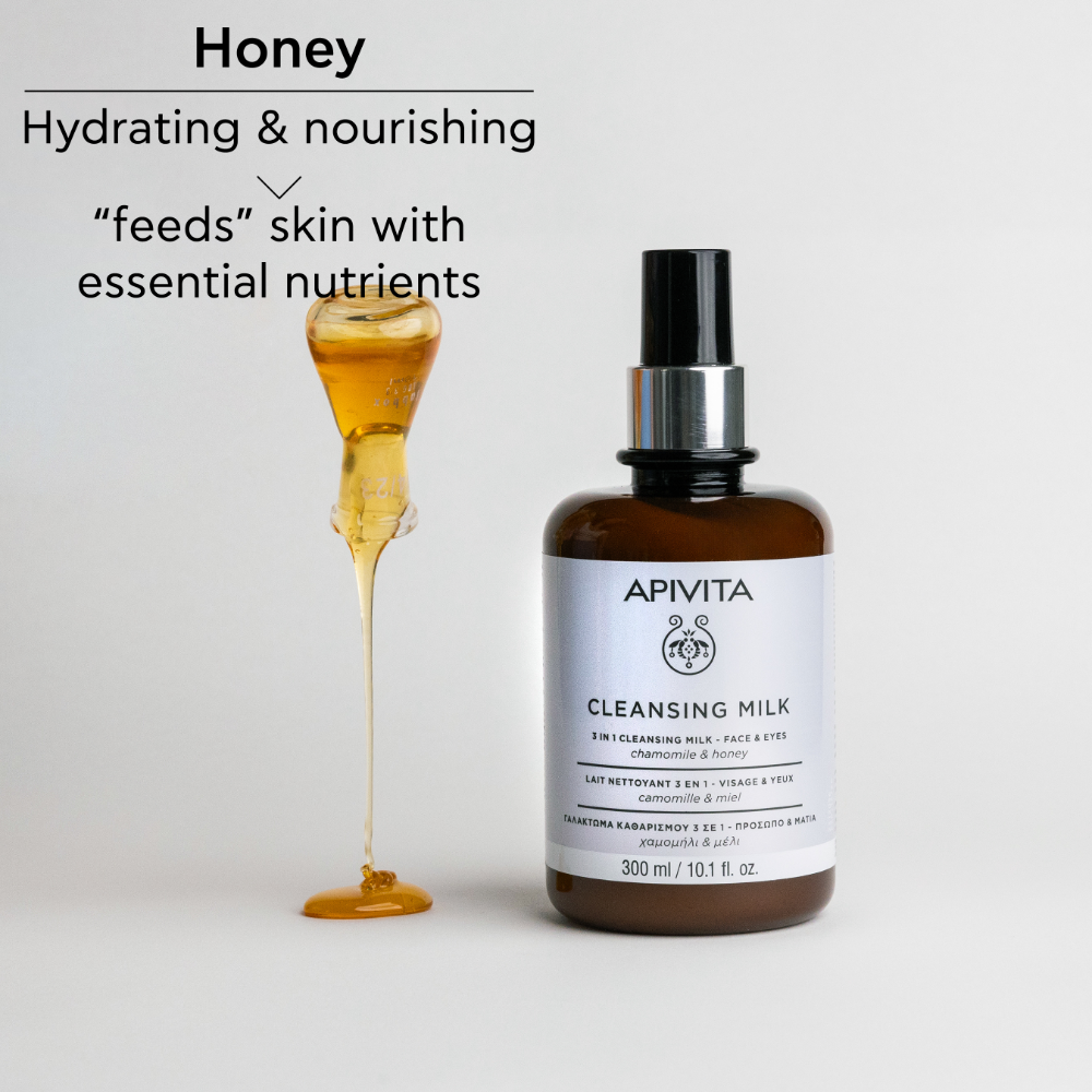 Apivita 3 in 1 Cleansing Milk 300ml – Face & Eyes