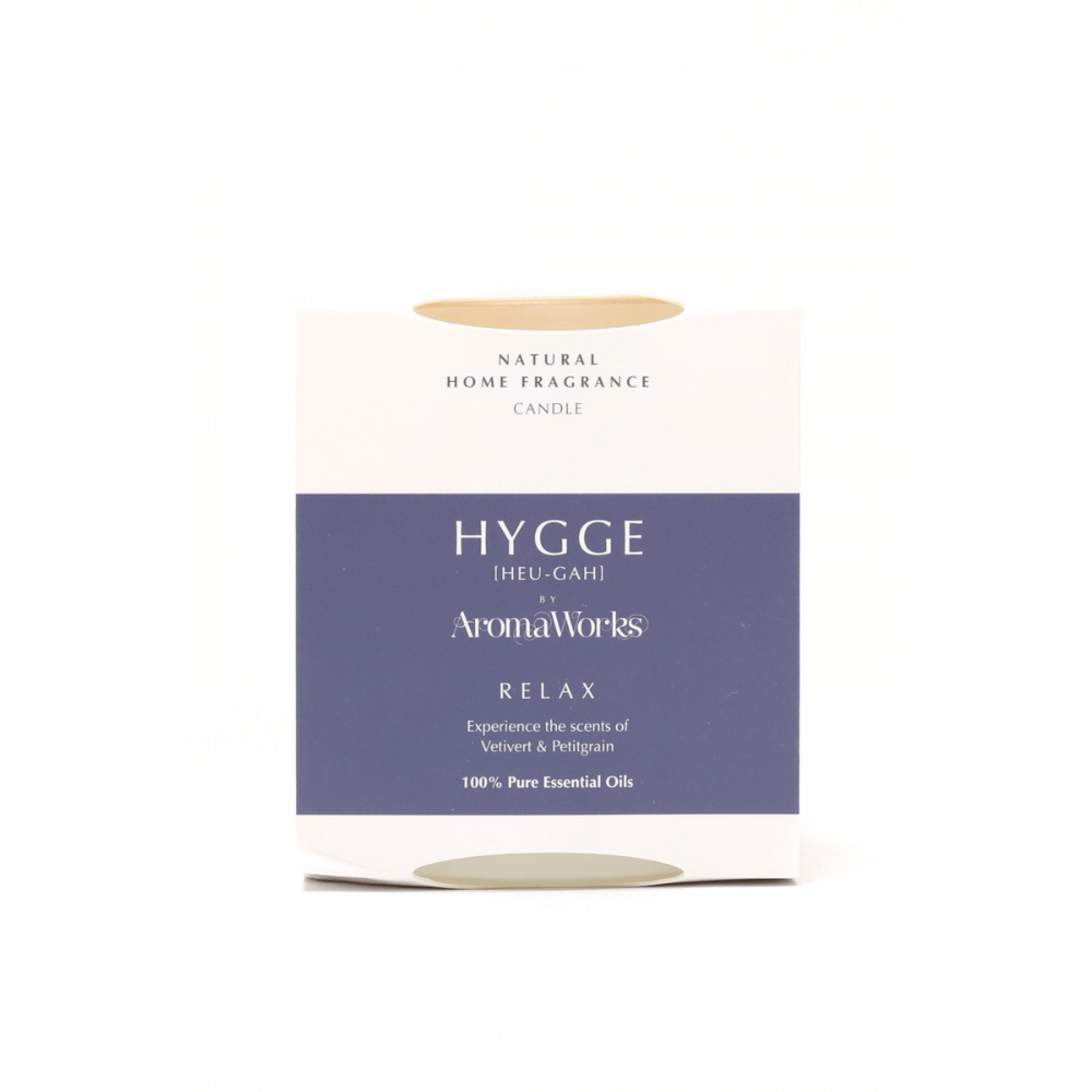 AromaWorks HYGGE RELAX - Vetivert & Petitgrain Candle with Essential Oil