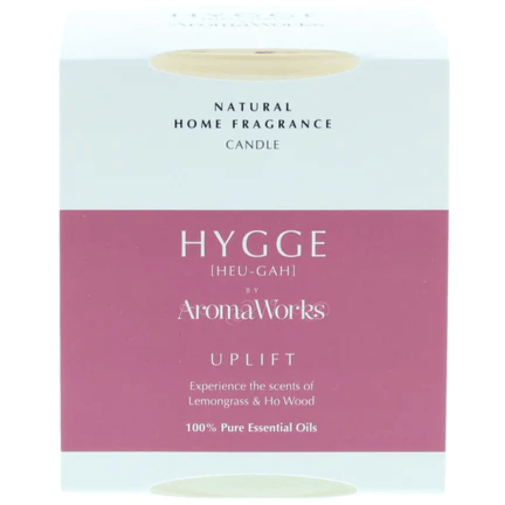 AromaWorks Hygge Candle Uplift Lemongrass and Ho wood 220gm