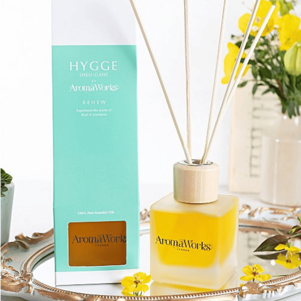AromaWorks -Hygge Renew Reed Diffuser Basil and Mandarin