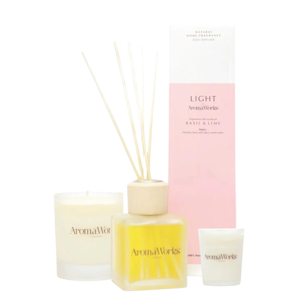 AromaWorks Light Range Basil & Lime Bundle with Free Candle