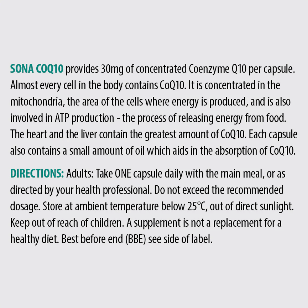 Sona CoQ10 30mg 30 Caps
