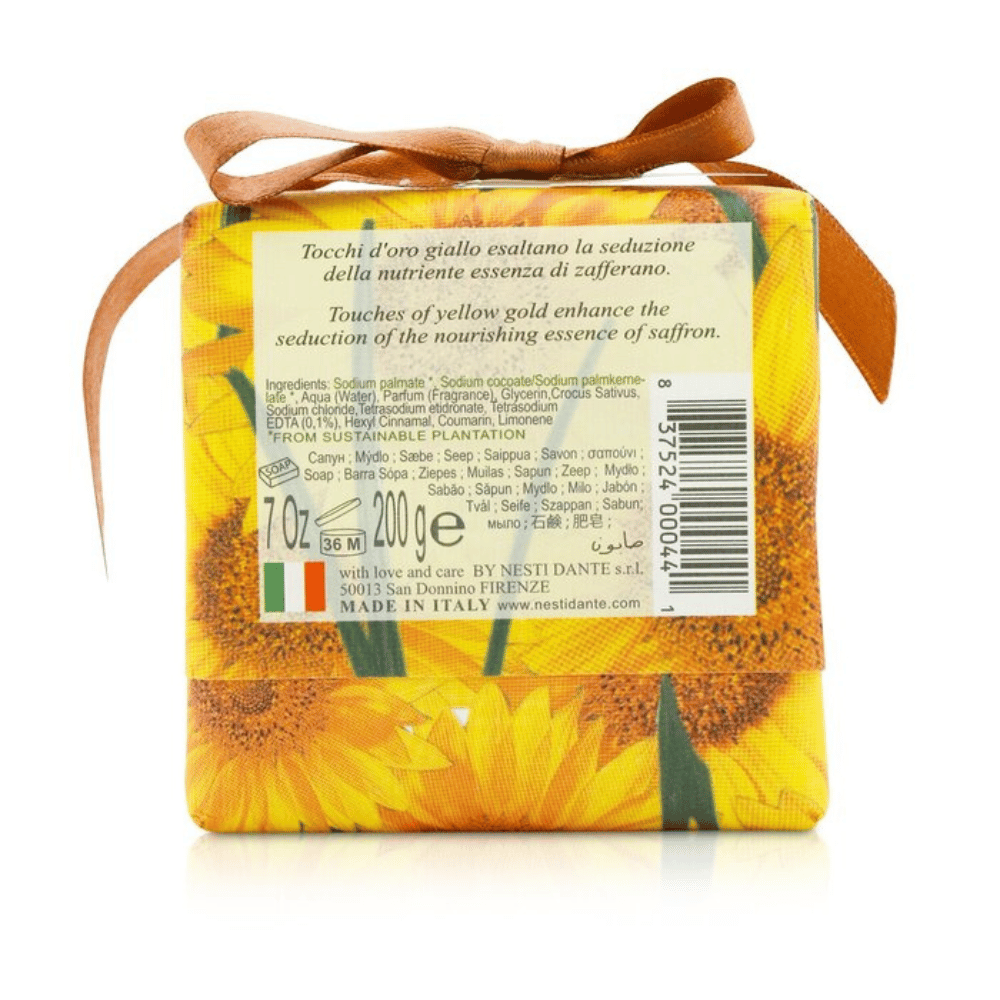 Nesti Dante Gli Officinali Sunflower & Saffron Soap 200g Back