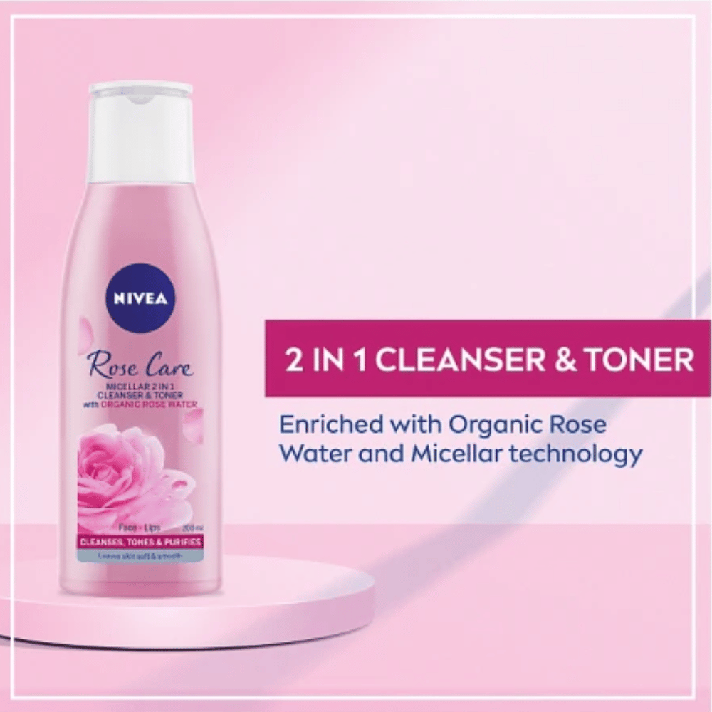 Nivea Rose Care Micellar 2 in 1 Cleanser & Toner 200ml