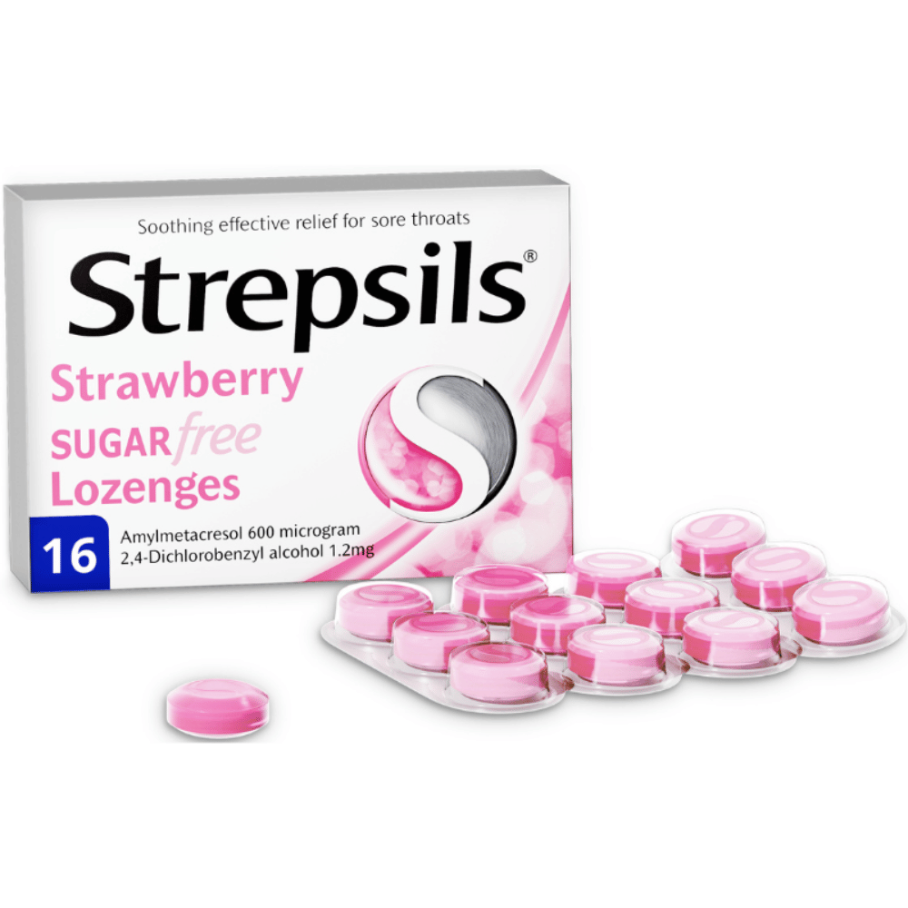 STREPSILS Strawberry Sugar Free Lozenges / 16