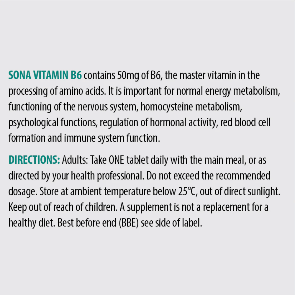 Sona B6 50mg 30 Tabs