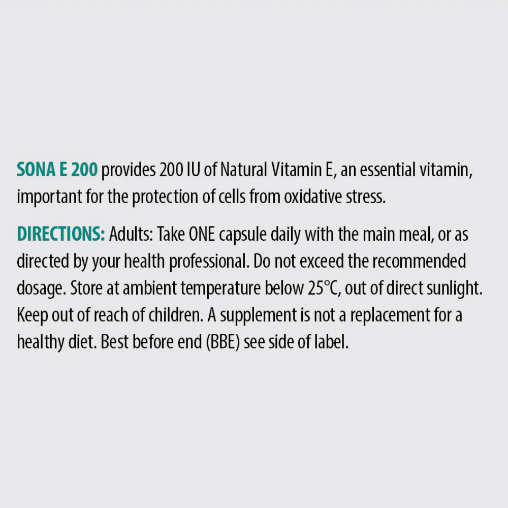 Sona E200 Natural Vitamin E 60 Caps
