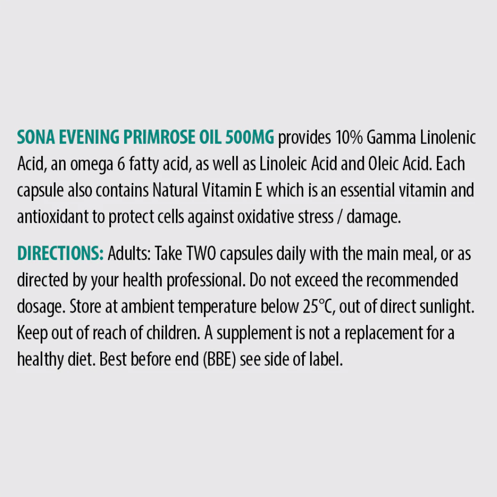 Sona Evening Primrose Oil 500mg 30 Caps