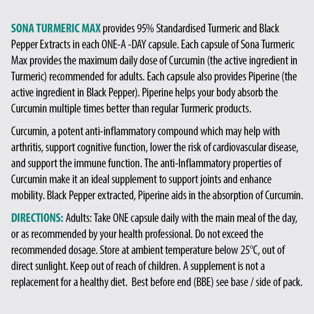 Sona Turmeric MAX 30 Caps