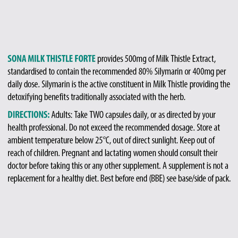 Sona Milk Thistle Forte 30 Caps
