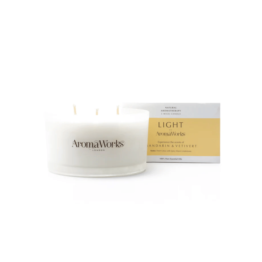 AromaWorks Light Range Mandarin and Vetivert Candle 3-Wick Large