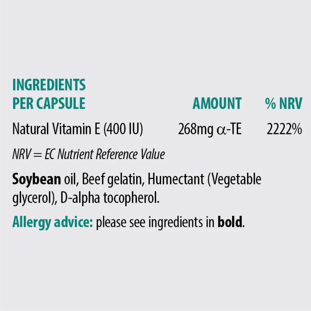 Sona E400 Natural Vitamin E 30 Caps