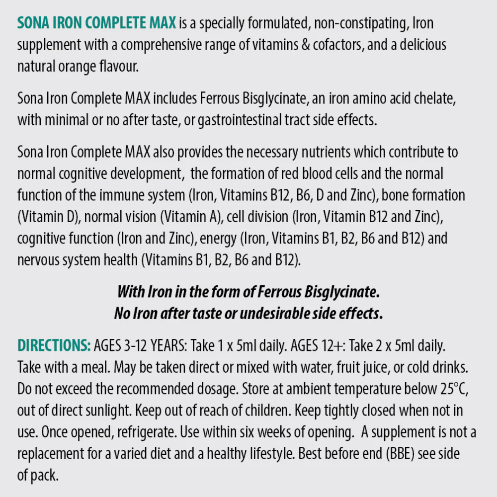 Sona Iron Complete MAX 200ml