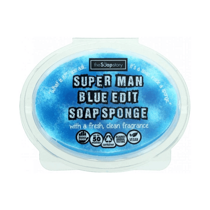The Soap Story Soap Sponge - Super Man Blue Edit