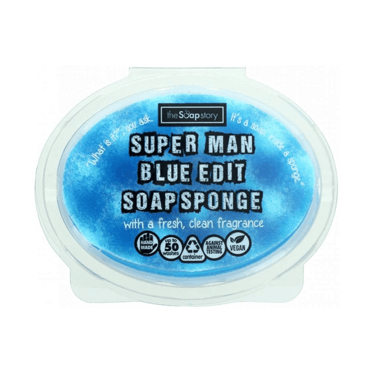 The Soap Story Soap Sponge - Super Man Blue Edit