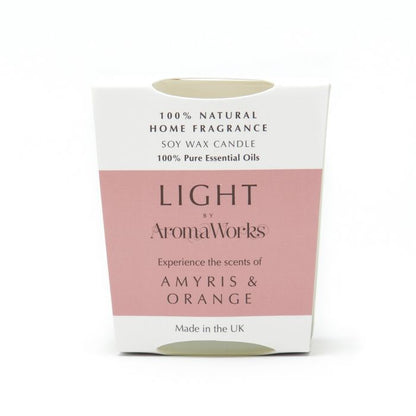 AromaWorks Light Range- Amyris & Orange Candle 10cl